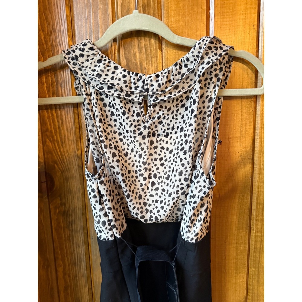 Maurices Leopard Print Ruffle Bodice Sheath Dress Black Pencil Skirt Size 5/6 - Picture 4 of 7